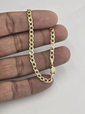 10k Real Gold Cuban Bracelet 4.2 Mm 7 INCHE